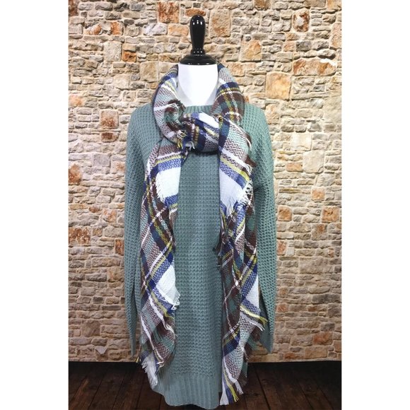 NWT Boutique Oversized Tartan Plaid Blanket Scarf - Picture 9 of 13